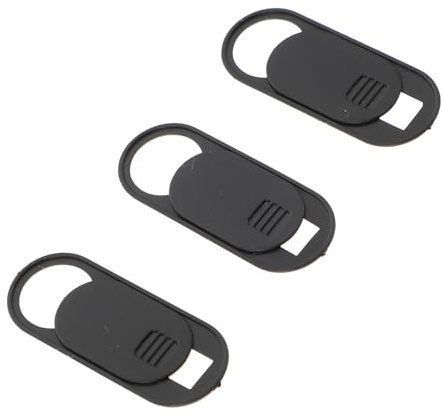 Genérico 3 Tapas Protectoras para Cámaras Web Obturador de Privacidad en Abs Negro, Fácil de Almacenar y Compatibles Tabletas y Móviles