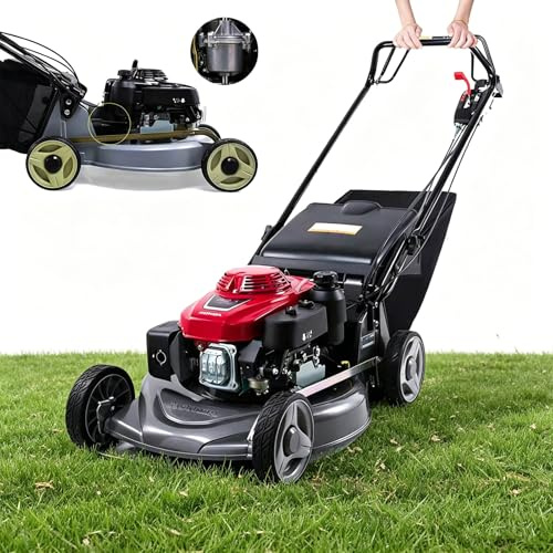GCLCPAEN Cortacésped A Gasolina Autopropulsado 3 En 1 De 21,160Cc,Chasis De Aleación De Aluminio,Ajuste De 3 Velocidades,Motor De 4 Tiempos,3200Rpm,para Uso Residencial En Patios Y Jardines