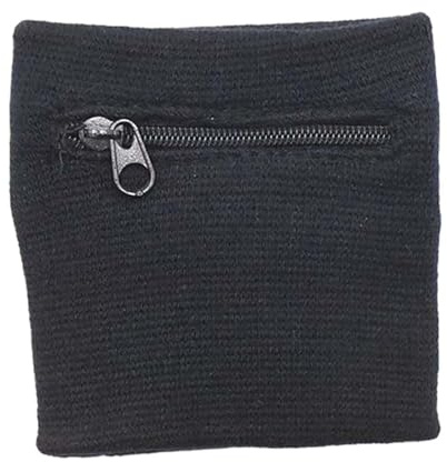 rongweiwang Atmungsaktive Handgelenktasche mit Reißverschluss, bequem für Laufen, Wandern, Radfahren und Fitness. Hergestellt aus Nylon. Handgelenktasche mit integrierter Stütze, Schwarz, 8x8cm