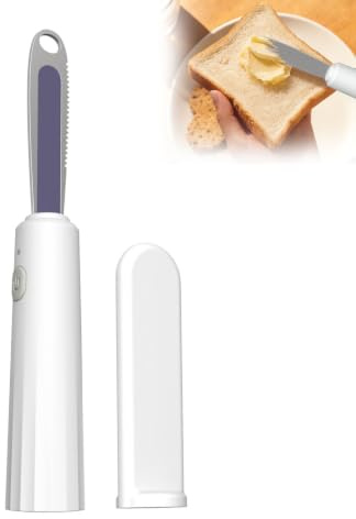Heated Butter Knife, Cordless Heated Butter Knife with Temperature Color-changing Silicone, 1500Mah Rechargeable Batt & One-touch Operation for Butter Cheese, Kitchen & Party