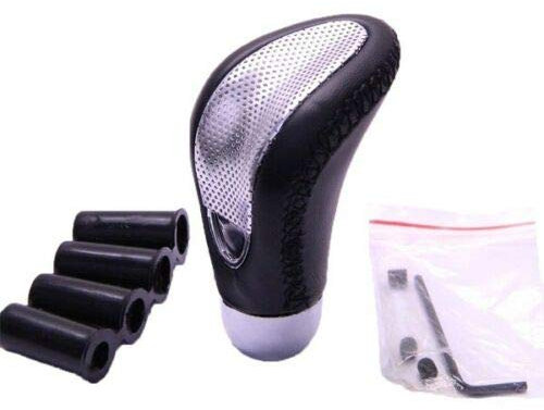 Auto Tuning Racing Schaltknauf universal Kunst-Leder Chrom mit Adapter ohne RGA