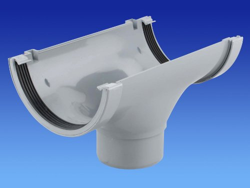 OSMA Roofline Commercial 150mm Half Round Gutter Running Outlet Grey 6T606g