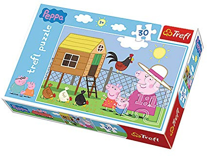 Trefl 18195 - Puzzle, Peppa Pig, Besuch im Hennenhaus, 30 Teile