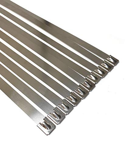 Fascette in acciaio inox SS304 e SS3016, extra lunghe e ampie, robuste, 10 unità, argento