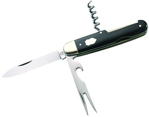 Hartkopf-Solingen Erwachsene Hartkopf-Taschenmesser Picknick, 3-teilig, 1.4034-Stahl, Ebenholz, Neusilberbacken, Mehrfarbig, One Size