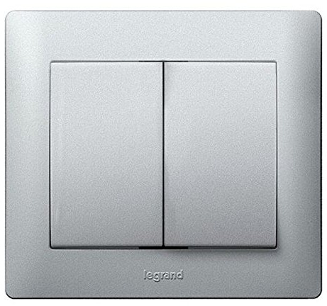 Legrand galea life - Tecla aluminio para doble interruptor conmutador galea