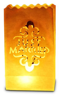 Candle Bags UK Candle Luminary Bags (Pack of 10) - Just Married Design