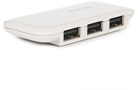 NGS USB IHUB4- Hub de 4 Puertos USB 2,0, Color Blanco