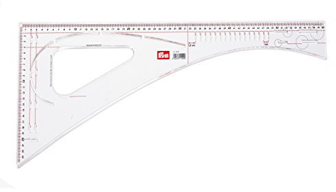 Prym 611499 Schneiderlineal 60 cm – Transparentes Lineal für Schnittmuster, Nähen & Schneiderei, 24 × 60 cm, Kunststoff, ideal für exakte Linienführung & Maßarbeit (mit 90 Grad Winkel)