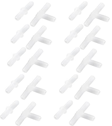sourcing map Uxcell Aquarium-Verbindungsstücke, Kunststoff, für Luftschlauch, 4-8 mm, weiß, 5-teilig de