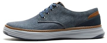 Skechers Herr Moreno Canvas Oxford sko, 9, BLÅ, 8 Wide