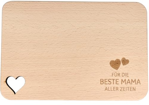 Spruchreif | Frühstücksbrettchen mit Gravur „Bester Opa aller Zeiten“ – Holzbrettchen mit Herzausschnitt | Perfekte Geschenkidee für Opa & Vatertag