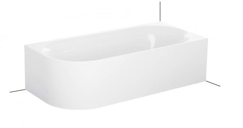 Bette Lux Oval V Silhouette, Eck-Badewanne 195x95x45cm, 2 Rückenschrägen, Einbau in Ecke rechts, 3437CELVS, Farbe: Weiß - 3437-000CELVS