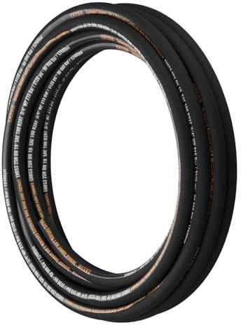 VEVOR Tuyau Hydraulique 3/4 x 15,2 m, Tuyau d'Essence 3120 PSI, Durite de Carburant en Caoutchouc Résistant avec 2 Tresses en Fil d'Acier, Durite de Carburant -20 à 140℃, Transférer Huile Hydraulique