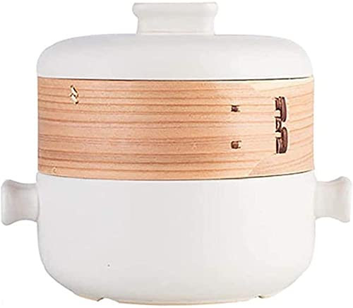 ksamwjf Olla para cazuela de Arcilla Olla para Cacerola Cazuela de Arcilla Olla para Sopa Resistente al Calor Vaporera Japonesa de Dos Pisos Plato para cazuela Azul