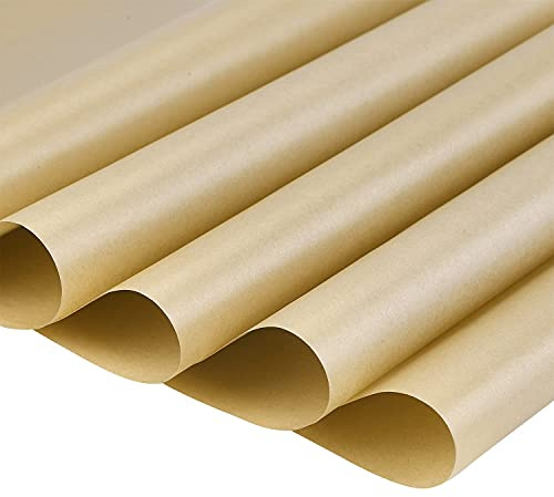 Papier Cuisson LONTG en Blé Naturel 100 Pièces 40x30cm Réutilisable Résistant à l'Huile et à l'Eau Antiadhésif jusqu'à 230°C Idéal pour Biscuits, Pizza, Viande, Pain, etc.
