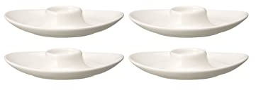 Villeroy & Boch - for Me Eierbecher im 4er Set, formschöner Eierbecher aus Premium Porzellan für Jede Gelegenheit, spülmaschinengeeignet, weiß