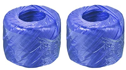 sourcing map Polyester Nylon Plastic Rope Twine Household Bundled for Packing Gardening Craft,200m Total Length,Blue Pack of 2