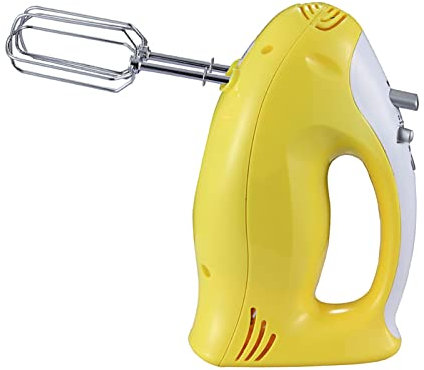 Electric Hand Held Mixer with 5 Speed Turbo Function Hand Blender Whisk Food & Cake Mixer for Baking Professional Mixer for Mixing, Blending, Whipping and Beating 200W (Color : Yellow)