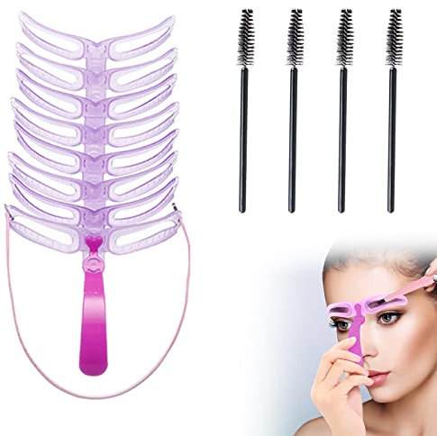 Timbro Per Sopracciglia,Pennello Per Sopracciglia,Kit Riutilizzabile Per Stencil Per Sopracciglia,Stencil Sopracciglia Kit Per Principiante,8 Set Di Stencil Per Sopracciglia Riutilizzabili,Kiuiom