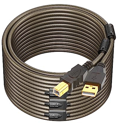 GOSYSONG 100ft USB 2.0 Printer Cord - High Speed Active USB Cable Compatible with Printer, Scanner, Fax Machine