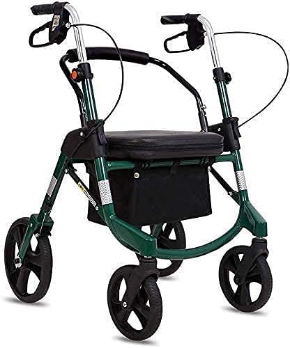 Rollatoren für Senioren Rollator mit aufrechter Körperhaltung Rolling Walker faltbar, Junior Drive Medical 4 Wheel Walker Rollator, kompakter Rollator - Rollator für Senioren beim Gehen, grün faltbar