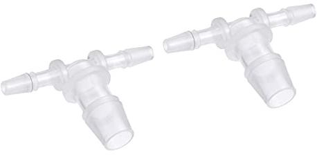 M METERXITY 2-pack slanganslutningar – 4 x 10 x 4 mm AD T-styck plaströrkontakter, applicera för vatten bränsle transparent (T formad 3 väg)