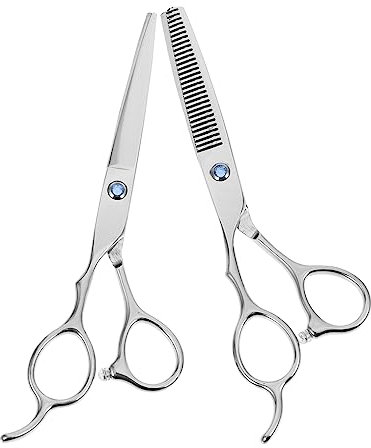 FOMIYES 2stücke Linkshänder Haarschere Aus Edelstahl Leichte Friseurscheren Für Profi Und Heimgebrauch Inklusive Glatt Ausdünnungsschere Ergonomisch Für Friseure Und Stylisten