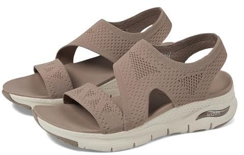 Skechers Damen Arch Fit Brightest Day Fußgewölbe-Passform für den hellsten Tag, Mocha Knit, 39 EU
