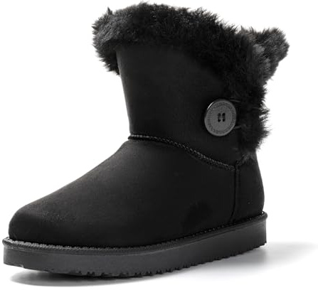 JOMIX Stivali Donna Invernali Bassi con Pelo Stivaletti Pelosi Classici Caldi Comodi e Leggeri Imbottita Pelliccia Sintetica ND6854 (Nero, 39)
