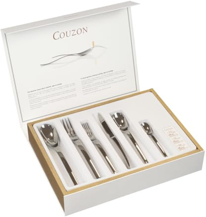COUZON - Coffre de rangement pour 48 à 98 couverts - Écrin - Bois - Blanc