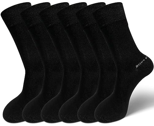 LOFIR Bambustrumpor för män och kvinnor Korta sportstrumpor av bambufiber, ultramjuka, andas, gymstrumpor, svart, vit, mörkgrå, beige, brun, 6 par, EU 36-50, Svart, 47-50