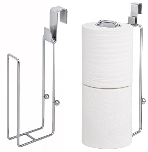 Belle Vous Over Toilet Roll Holders - Rustproof Iron Toilet Roll Storage Racks for Over The Tank Hanging - Paper Storage