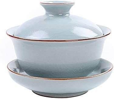 HOLABONITA China Teetassen, Schalen,Ru Kiln Covered Bowl Teetasse Geöffnet Sancai Teeschale Haushalt Kung Fu Tee Set Keramik Teeschale Handgreiftopf Kleine Teeschale Handgefertigtes Teeset Untertasse