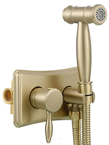 Handsprüher-Set, Messing, Stoffwindel-Sprühgerät, verstellbares heißes und kaltes Wasser, 2-Funktions-Sprühgerät for Toilettenset, Wandmontage, Supercharge-Handsprühgerät for Toilette, Schwarz (Color