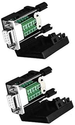 QIQIAZI 2 Stück DB9 Lötfreier Adapter 9 Pin Seriell R-S-232 auf 9 Pin Buchse Serielles Terminal Breakout-Karte Modul (mit Mutter)