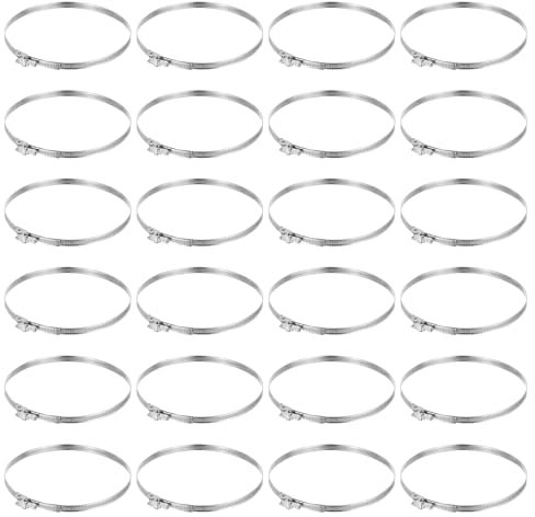 PATIKIL 6 Inch Adjustable Pipe Hose Clamp, 40 Pack Stainless Steel Air Ducting Clamp Worm Gear Drive Hose Clamps Pipe Clamp for Ventilation Duct (50mm-165mm)
