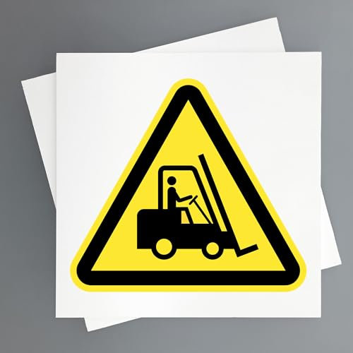 Cartello Passo del Carrello 2pz da 19 x 19 cm Segnale di Avvertimento Pericolo Passaggio della Macchina - Sicurezza Industriale ed EPIs (passo carriola)