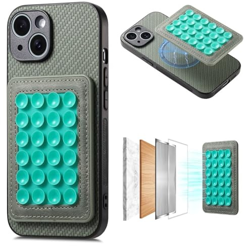GoodcAcy Custodia per Samsung Galaxy S22 Plus Magnetica Per Telefono Con Ventosa In Silicone - Supporto Ventosa per TelefonoSupporto Per Presa Forte e Mani Libere Per Selfie e Video verde