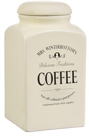 BUTLERS 2er Set Kaffeedose 1,3l Steingut - MRS. WINTERBOTTOM'S - Retro-Look