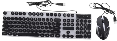 Clavier et Souris de Jeu USB Noir Abs 104 Touches, Structure Suspendue | Effet Mécanique Réactif, Clavier Arc-en-ciel, Trous D’évacuation D’eau Multiples, Molette Antidérapante 3d