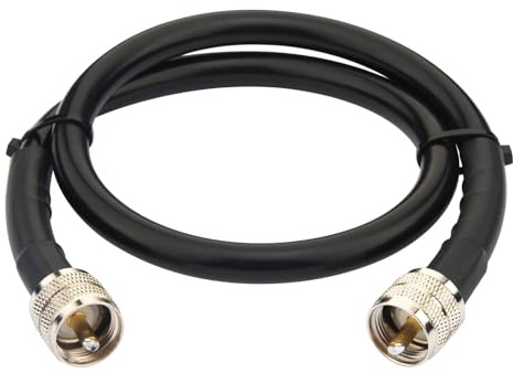 YOTENKO RG213 Jumper PL259 2FT - CB Coax Jumper Cable Ultra Low Loss RG-213 UHF PL-259 Coaxial Male to Male, 50 Ohm, for Ham Radio CB Radio Antenna