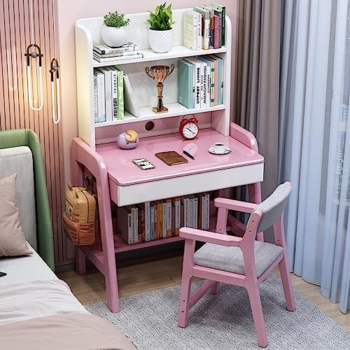 JYHHGDS Kleiner rosafarbener Arbeitstisch mit Schublade und Aufsatz für das Home Office, 39 Zoll, kompakter Computertisch für Erwachsene und Studenten,Pink-31-Inch