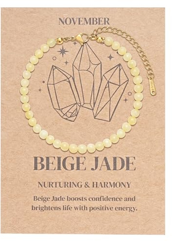 Joo&Rind Armband Damen Gold Wasserfest Naturstein Armband für Frauen Geburtsstein Armbänder 12 Monate Schmuck Geschenk für Mama Freundin Oma | Geburtstag Valentinstag