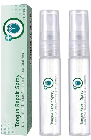Glosshield de reparación de la lengua en aerosol, reparación de la lengua spray de salud oral, reduce los aerosoles de alivio de las lenguas de hinchazón (2pcs)