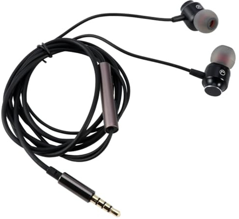 EPIGEIST Auricolari In-ear con Microfono e Controllo Filo Jack per Telefono Tablet e Computer Design Ergonomico Nero Cavo