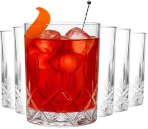 MUVELL Lot de 6 verres Tumbler “Germany” - 300 ml - verres à eau et à whisky - verre épais 3 mm, cristal clair- verres à cocktail robustes - coffret cadeau élégant