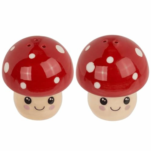 Kawaii Mushrooms Salt & Pepper Shaker, 5 x 5 x5, Set of 2