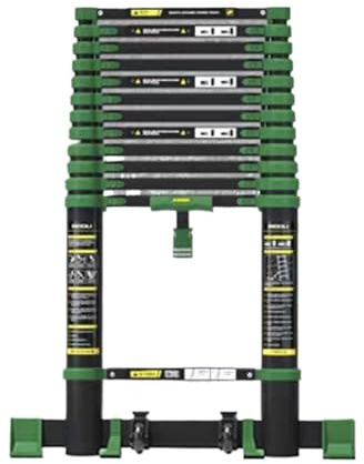 Teleskopleiter for den Dachboden, Mehrzweck-Klappleiter mit rutschfesten Füßen, for Haushalt und Außenbereich(3.8m)