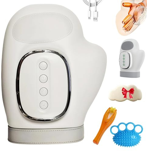 Handmassagegerät mit Wärme & Kompression—Entspannung auf Knopfdruck,Elektrisches Massagegerät Mit 5 Intensitäten Und 3 Modi,Automatische Timer Funktion Handgelenkmassage FüR Familie & Freunde (A)